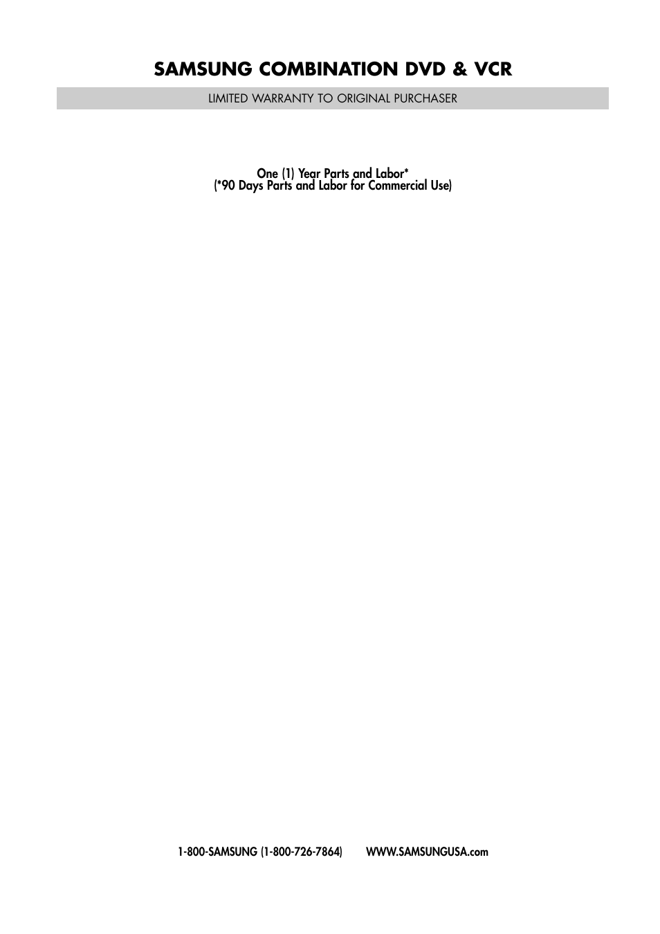 Samsung combination dvd & vcr | Samsung DVDVR300 User Manual | Page 97 / 98