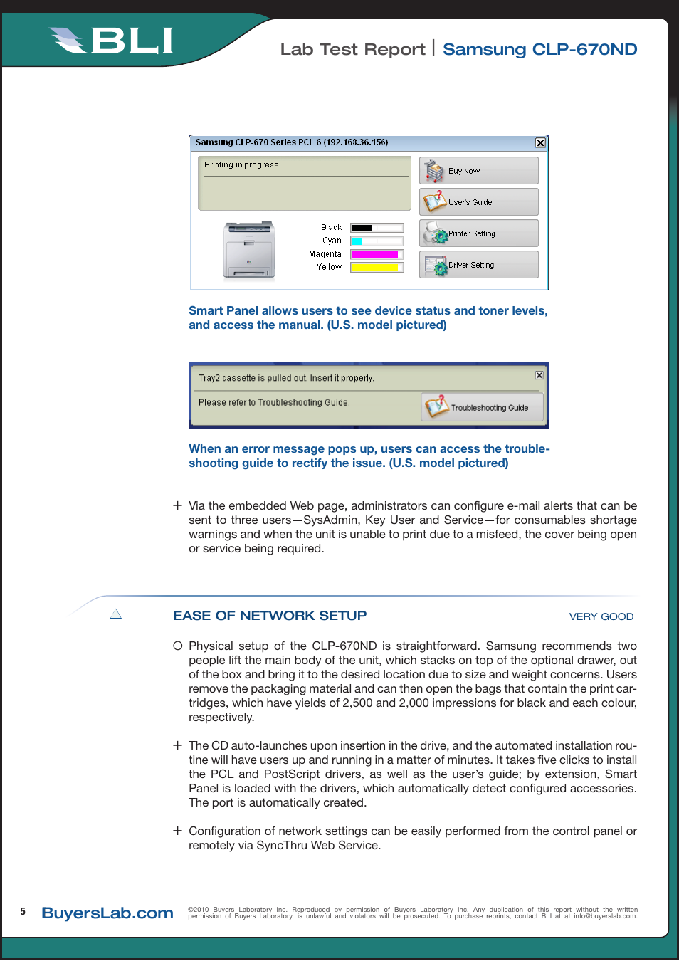 Lab test report, Samsung clp-670nd | Samsung CLP-670ND User Manual | Page 5 / 18