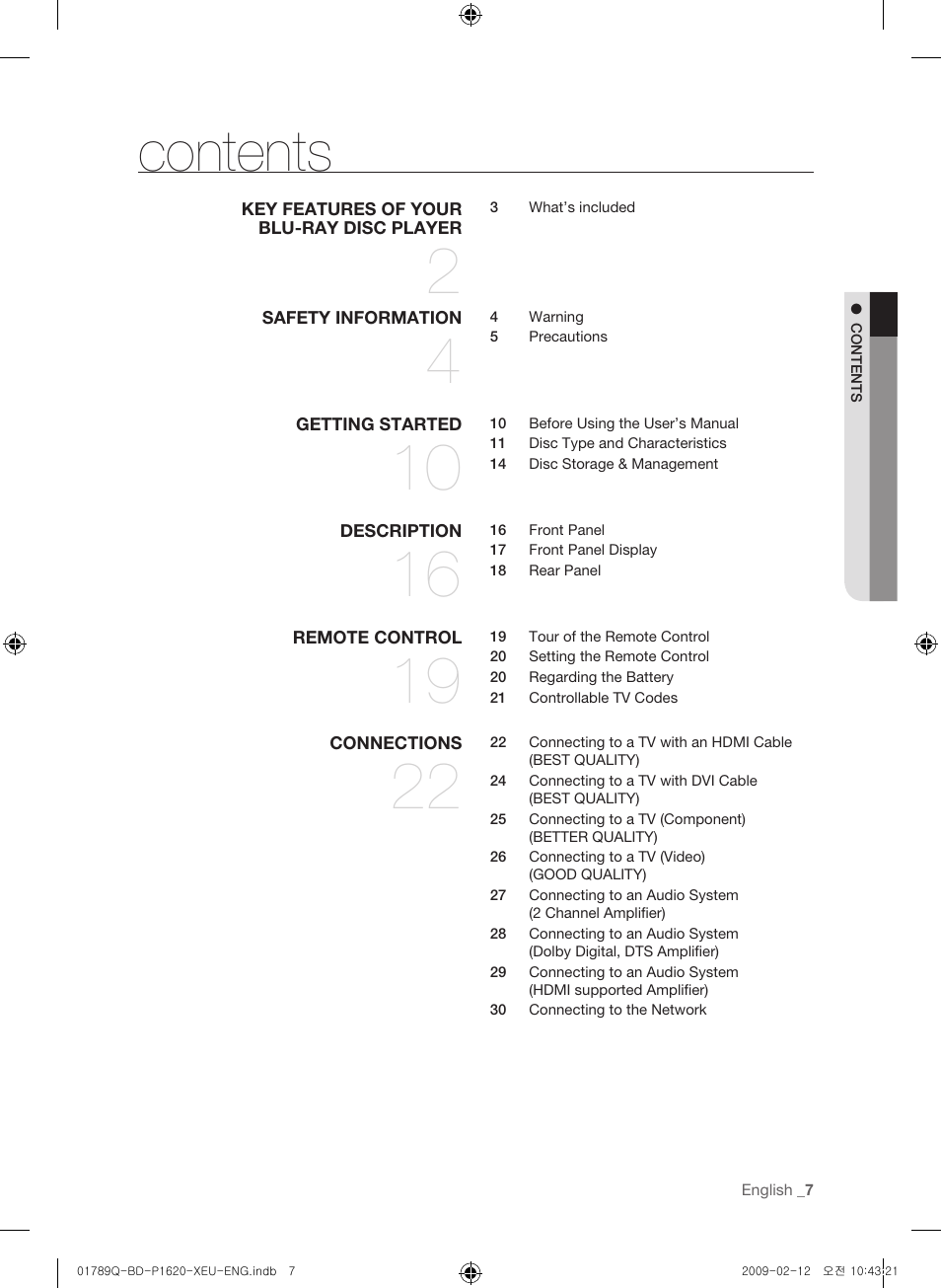 Samsung BD-P1620 User Manual | Page 7 / 75