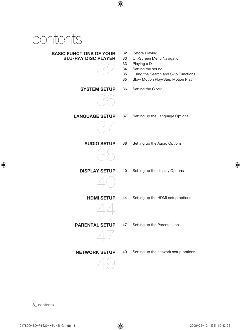Samsung BD-P1620 User Manual | Page 8 / 75