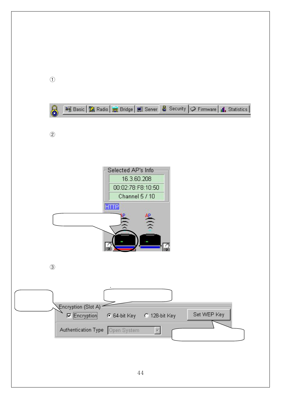 Encryption setting using ap manager | Samsung SWL-4000AP User Manual | Page 48 / 89
