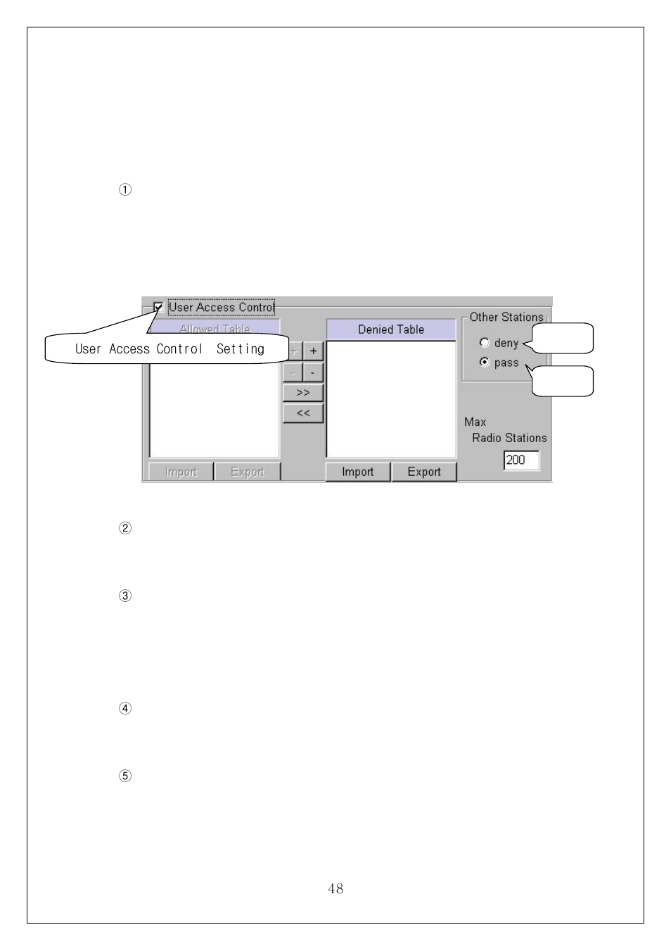 User access control setting using ap manager | Samsung SWL-4000AP User Manual | Page 52 / 89