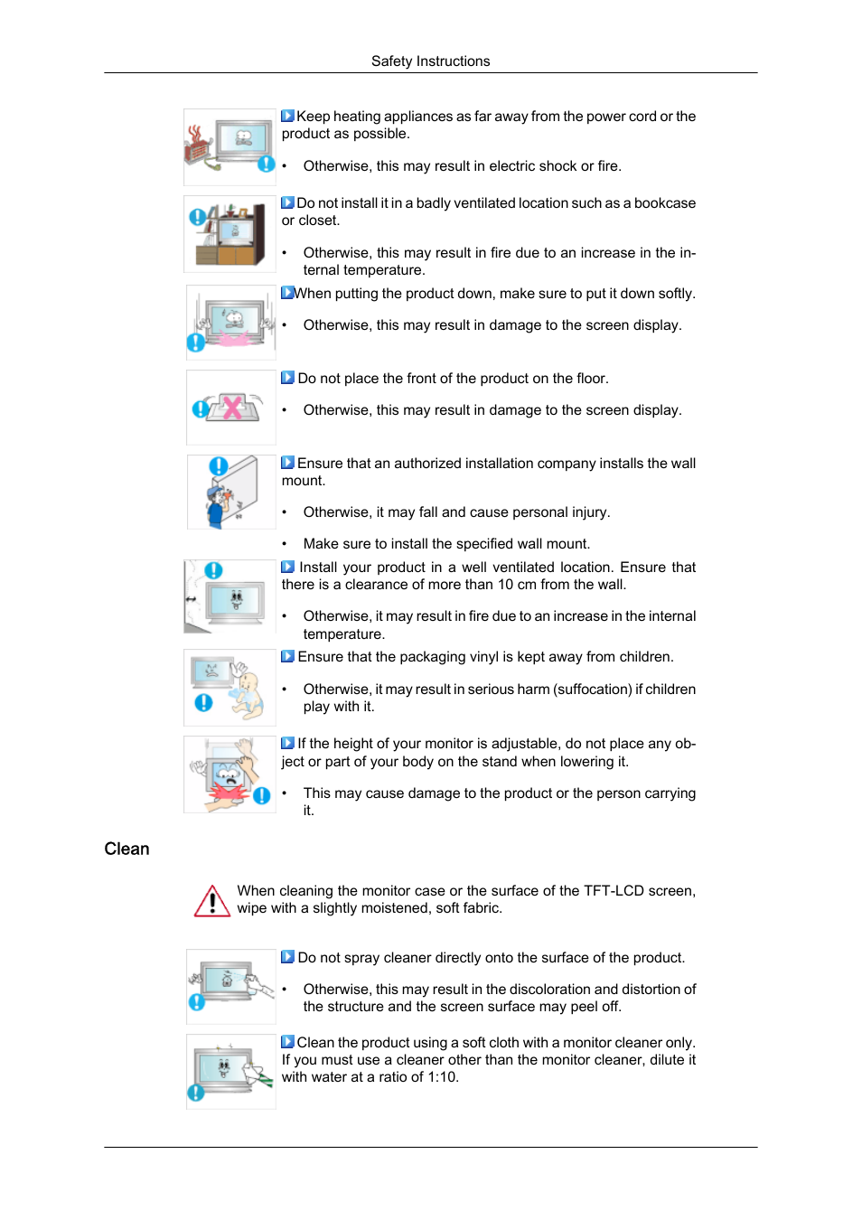 Clean | Samsung 460UTN User Manual | Page 4 / 116