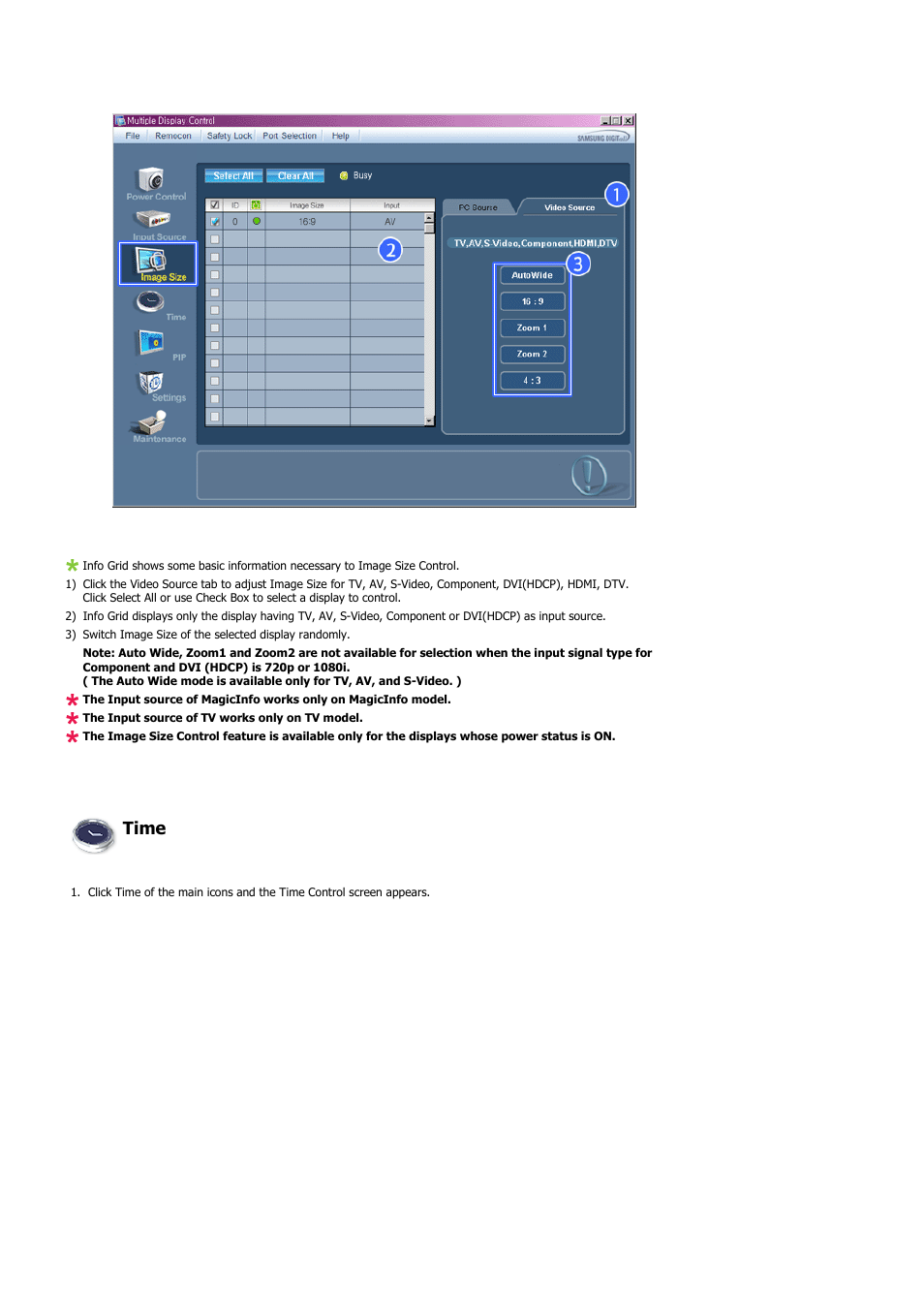 Time | Samsung 460UTN User Manual | Page 52 / 116