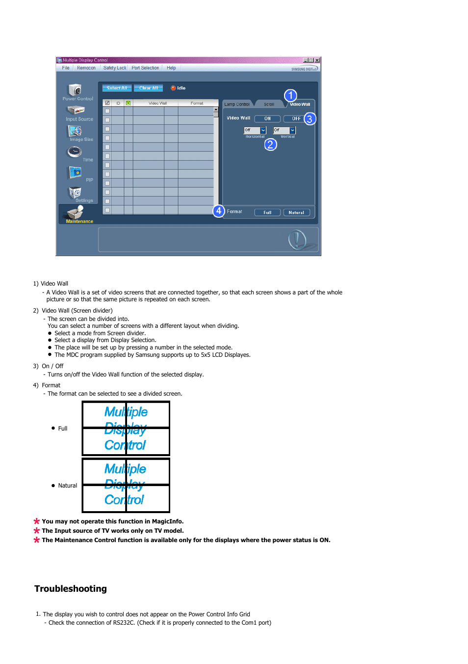 Troubleshooting | Samsung 460UTN User Manual | Page 62 / 116
