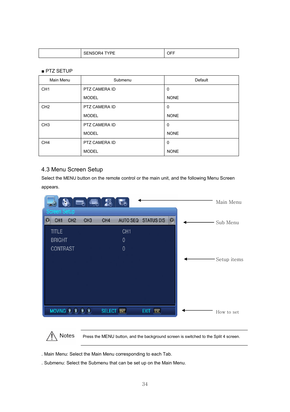 3 menu screen setup | Samsung SVR-440 User Manual | Page 34 / 85