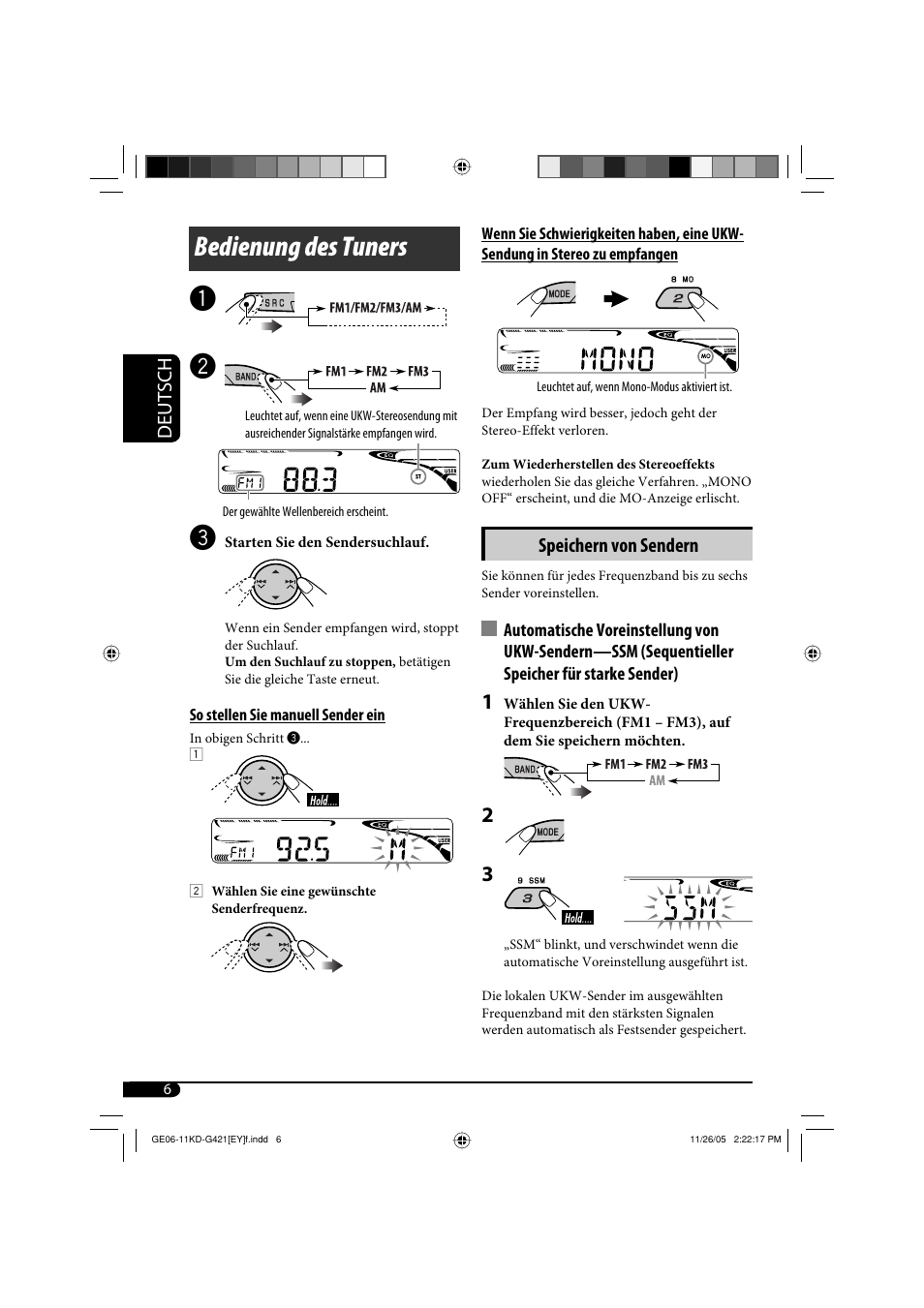 Bedienung des tuners | JVC KD-G421 User Manual | Page 32 / 80
