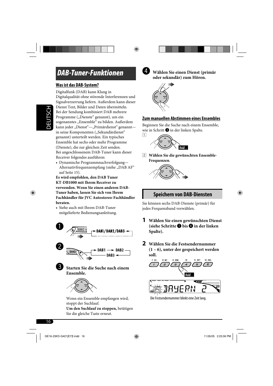 Dab-tuner-funktionen | JVC KD-G421 User Manual | Page 42 / 80