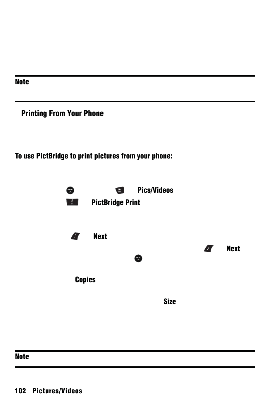 Pictbridge print | Samsung SPH-m50 User Manual | Page 108 / 147