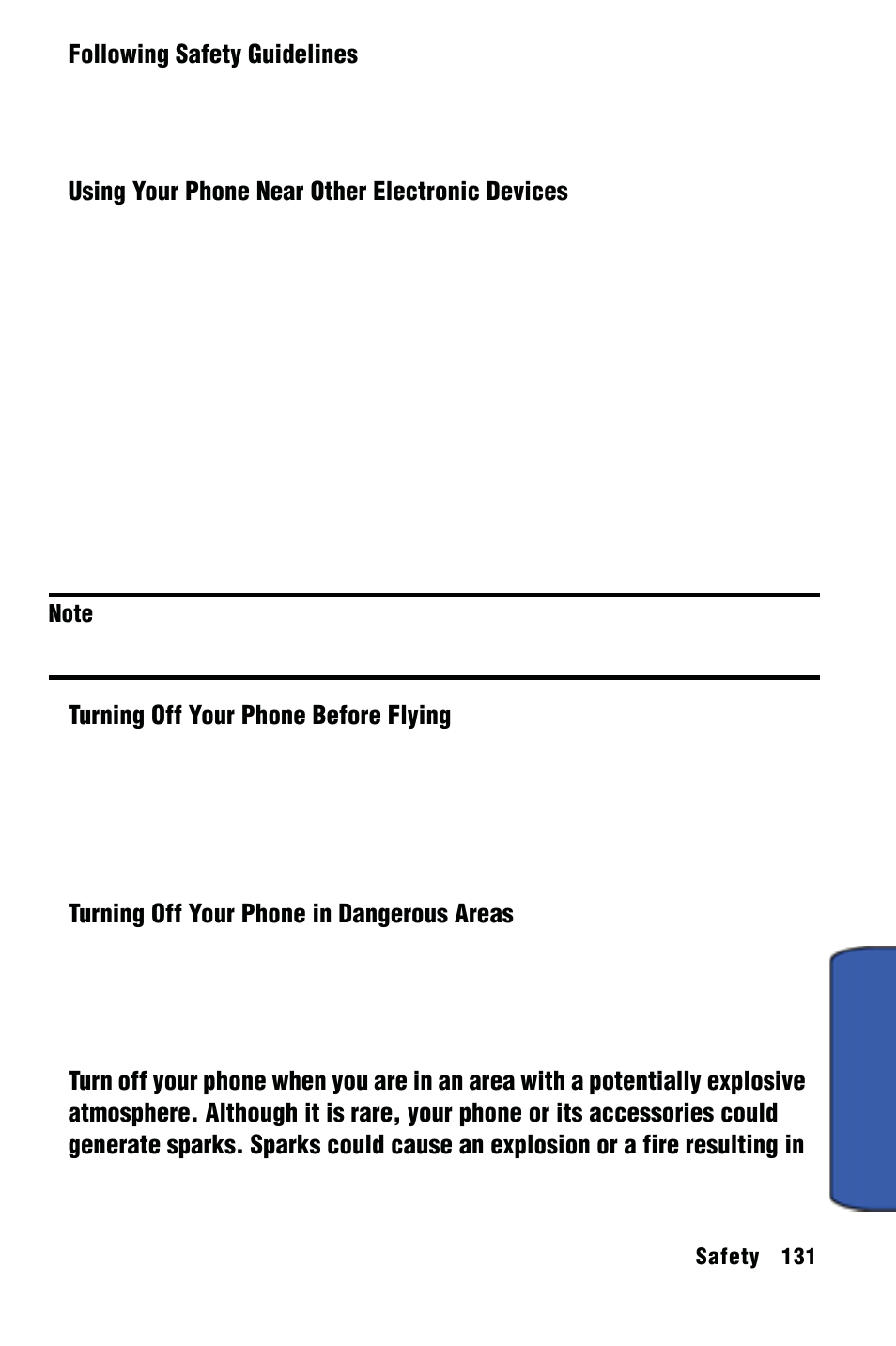 Saf ety | Samsung SPH-m50 User Manual | Page 137 / 147