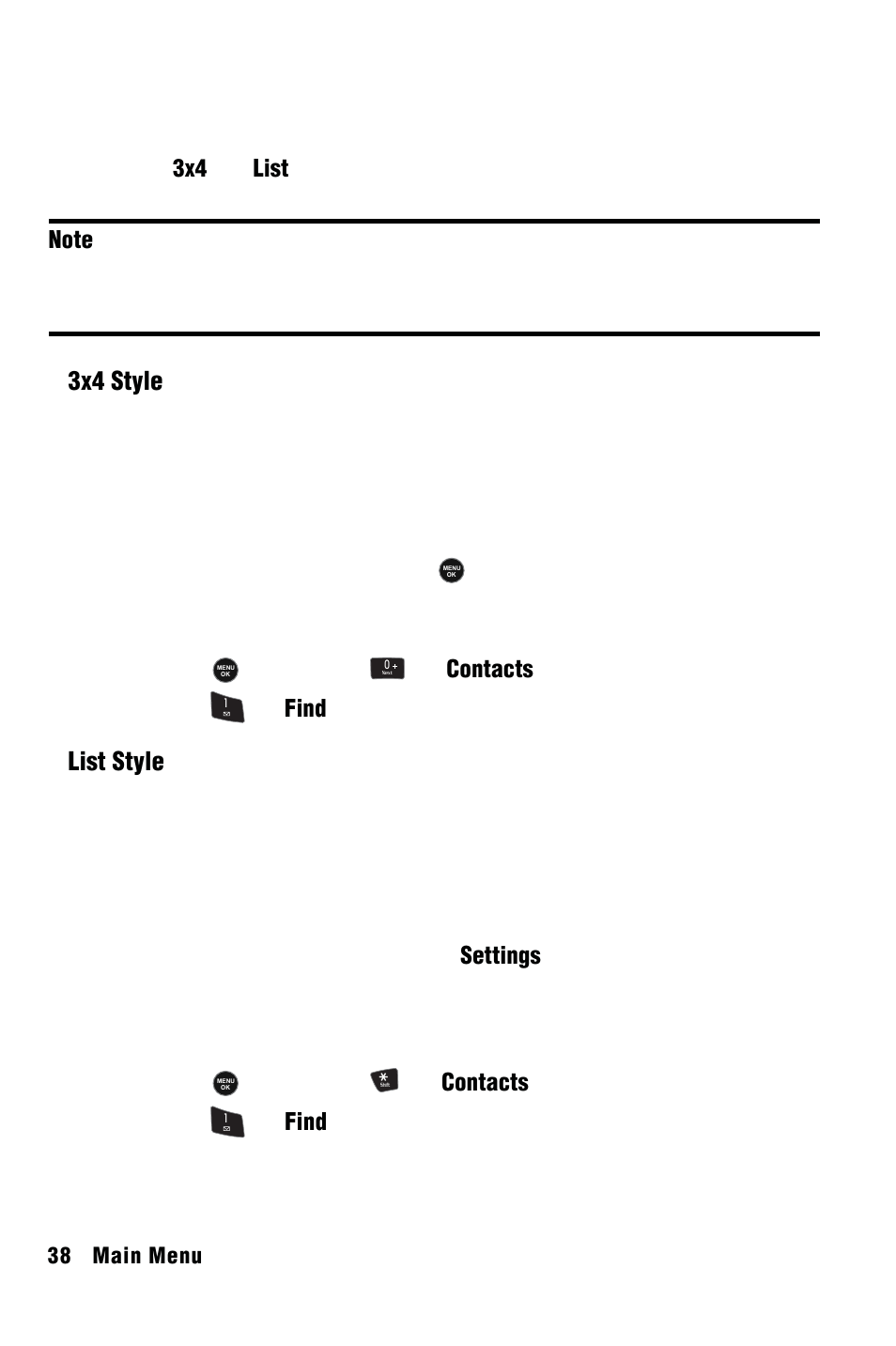 Main menu, Menu styles | Samsung SPH-m50 User Manual | Page 44 / 147