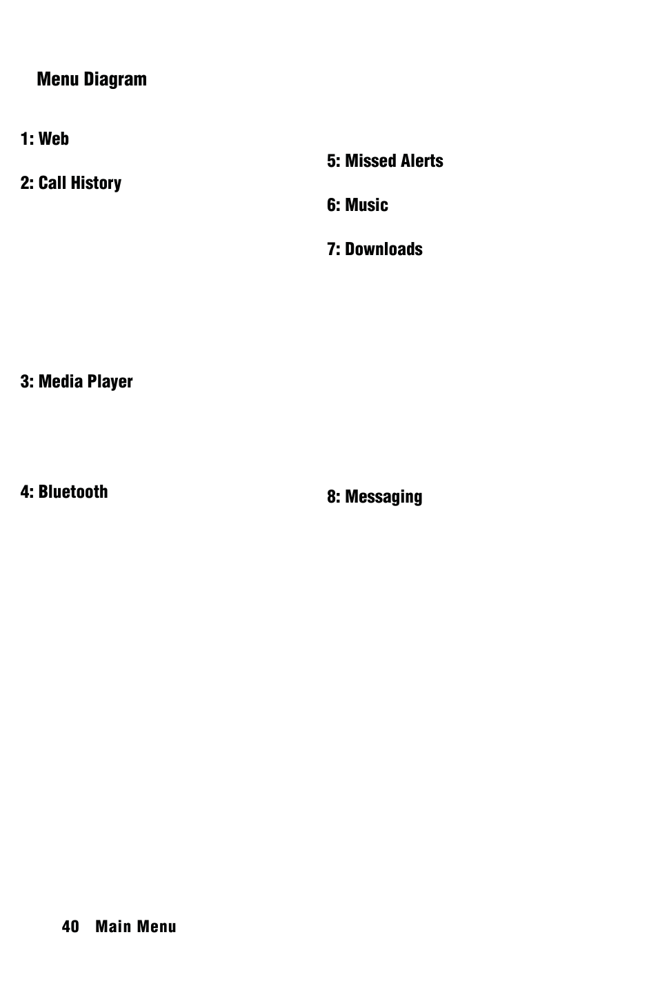 Viewing the menus | Samsung SPH-m50 User Manual | Page 46 / 147