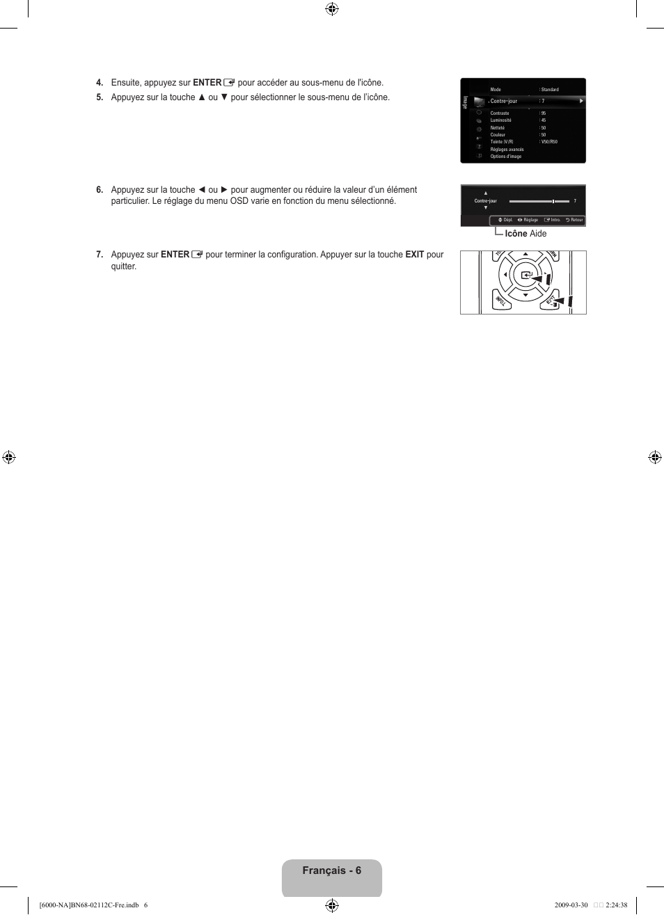 Français - 6, Icône aide | Samsung UNB6000 User Manual | Page 171 / 239