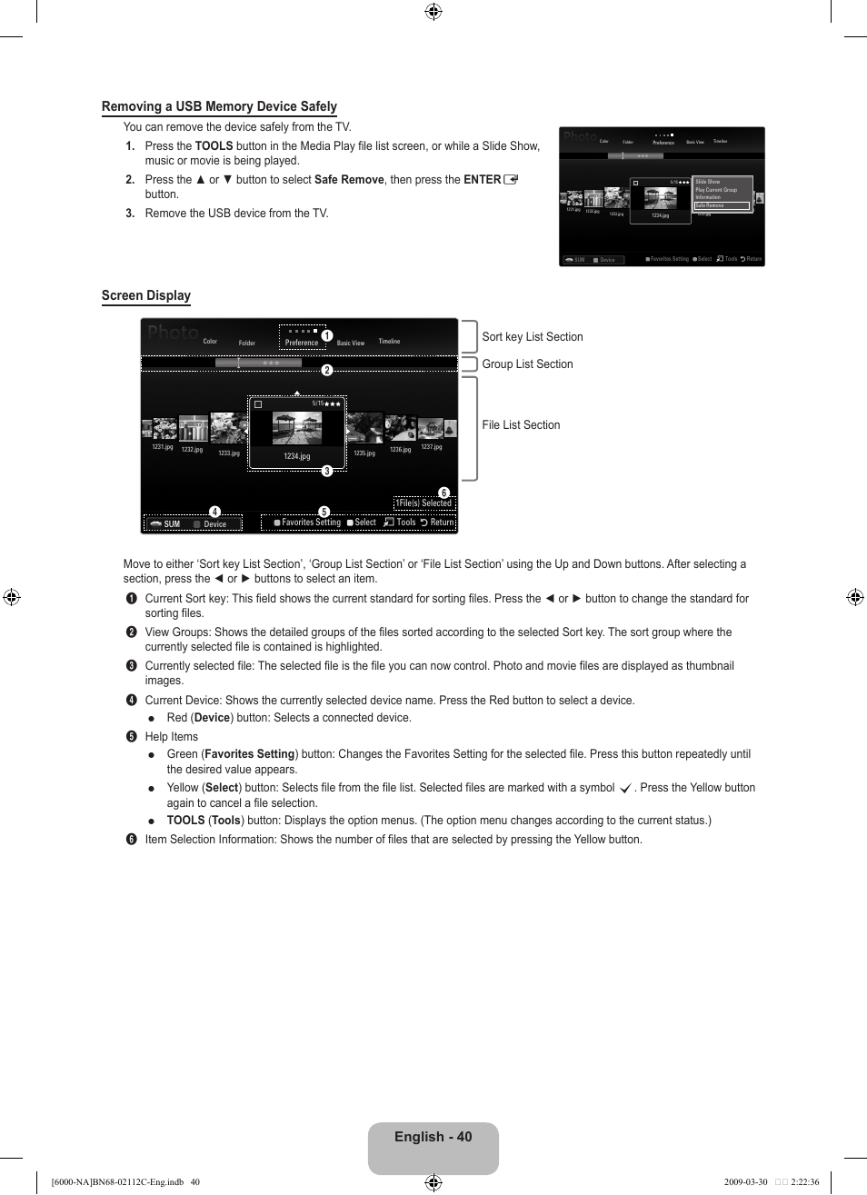 Screen display | Samsung UNB6000 User Manual | Page 42 / 239