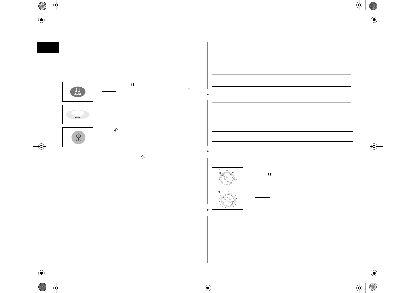 Using the auto defrost feature (m1630n), Auto defrost settings (m1630n), Manual defrosting food (m1610n) | Samsung M1630N User Manual | Page 12 / 24