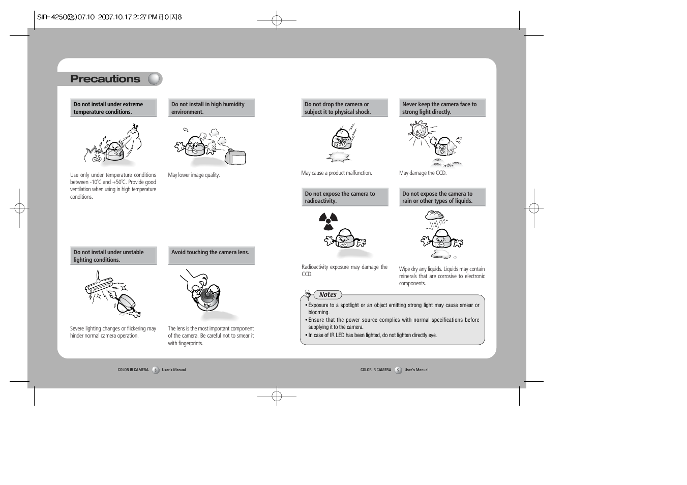 Precautions | Samsung SIR-4250 User Manual | Page 5 / 22