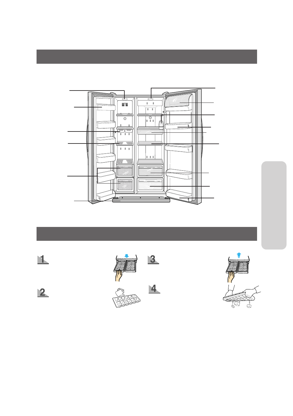Overview of your freezer / refrigerator, Making ice, Opera ting instructions | Freezer / refrigerator | Samsung SRS536NP User Manual | Page 7 / 16