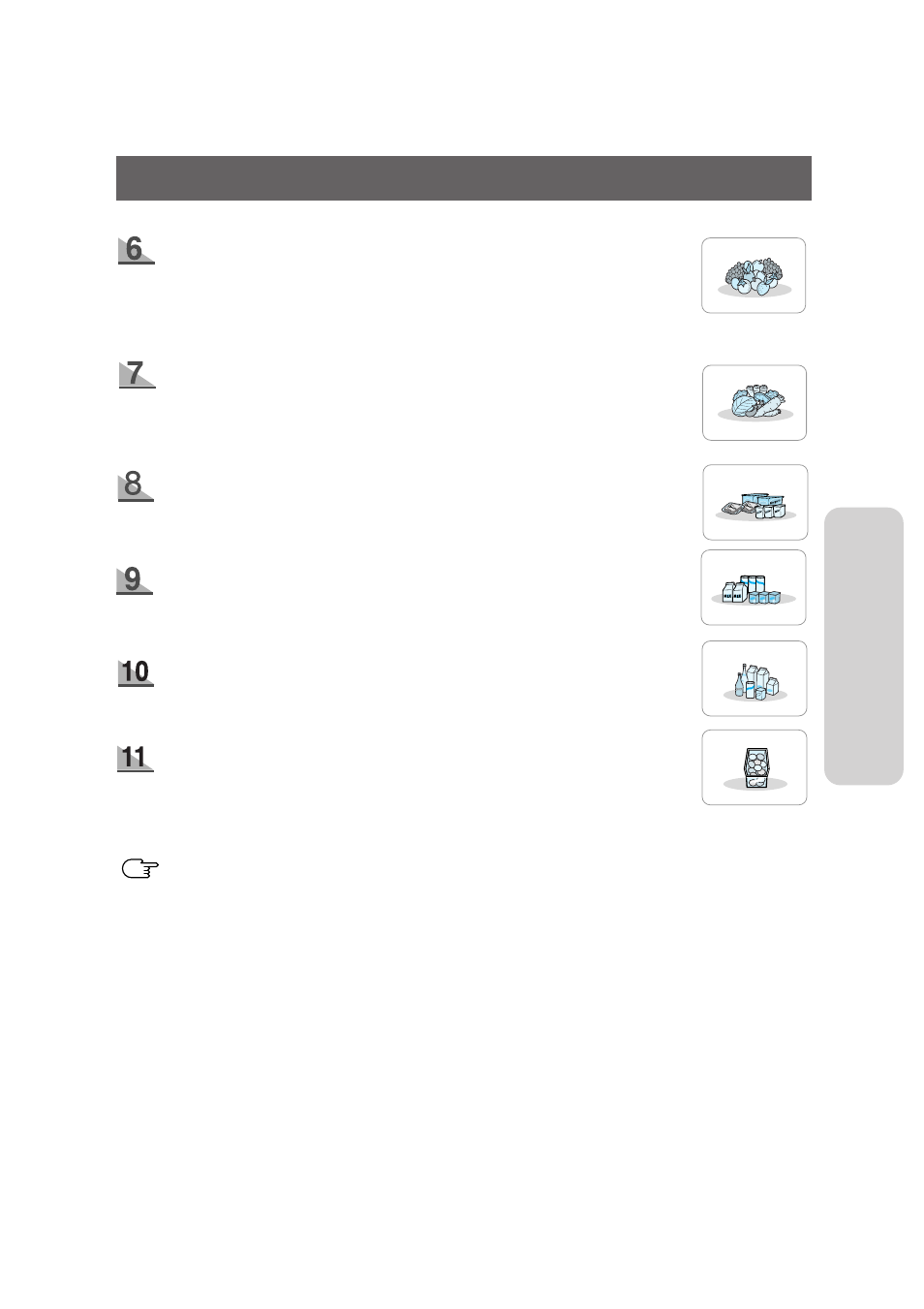 Food storage guide, Opera ting instructions | Samsung SRS536NP User Manual | Page 9 / 16