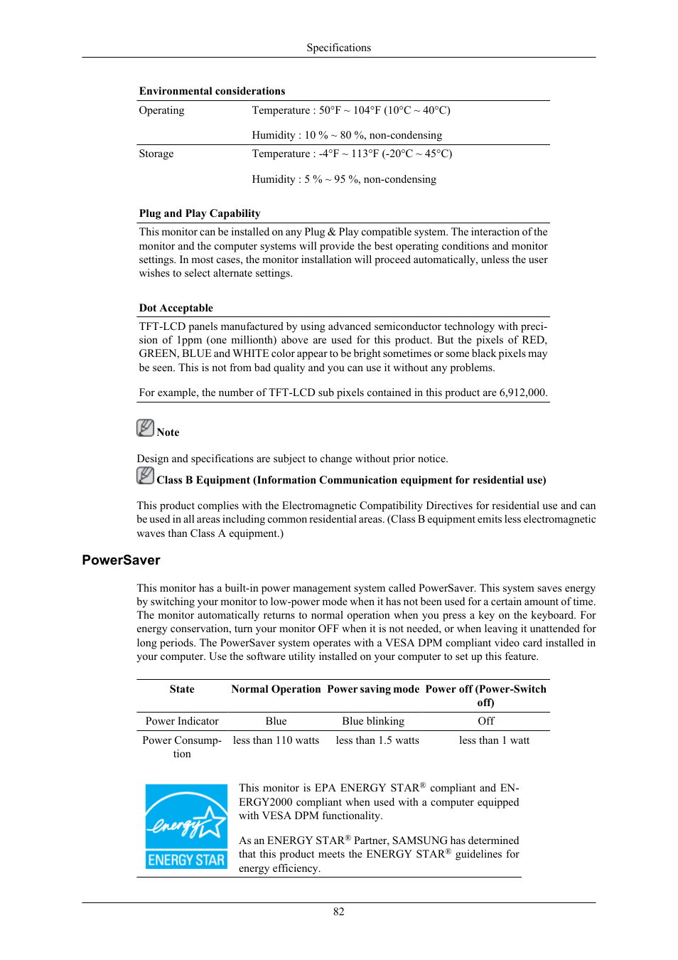 Powersaver | Samsung 2693HM User Manual | Page 83 / 95