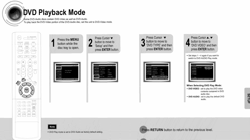 The menu, Press enter button, S return button to return to the previous | Menu bisifc, Return, When selecting dvd play mode | Samsung HT-DS660T User Manual | Page 27 / 42