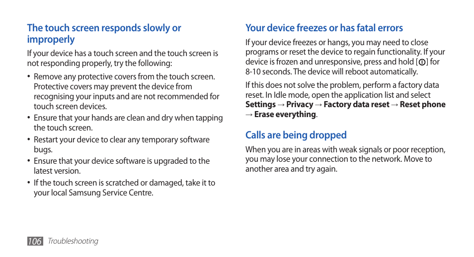 Samsung GALAXY GT-S5570 User Manual | Page 106 / 126