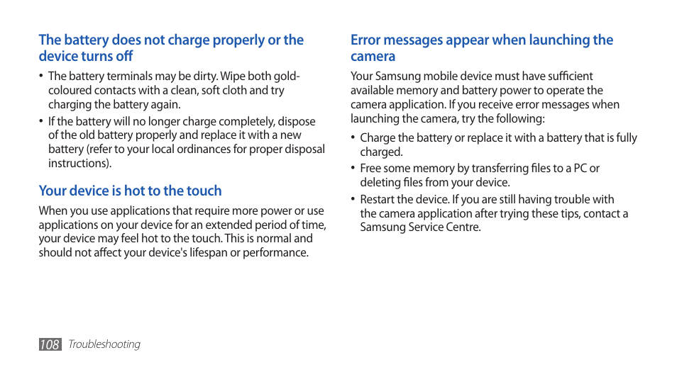 Samsung GALAXY GT-S5570 User Manual | Page 108 / 126