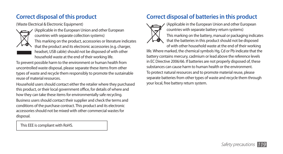 Samsung GALAXY GT-S5570 User Manual | Page 119 / 126