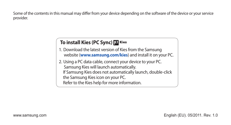 Samsung GALAXY GT-S5570 User Manual | Page 126 / 126