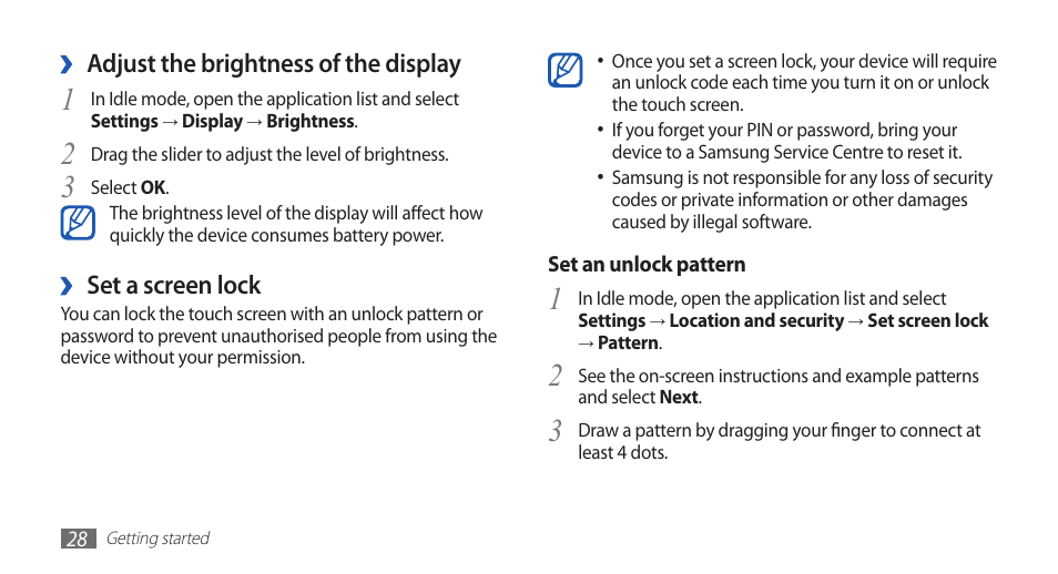 Samsung GALAXY GT-S5570 User Manual | Page 28 / 126
