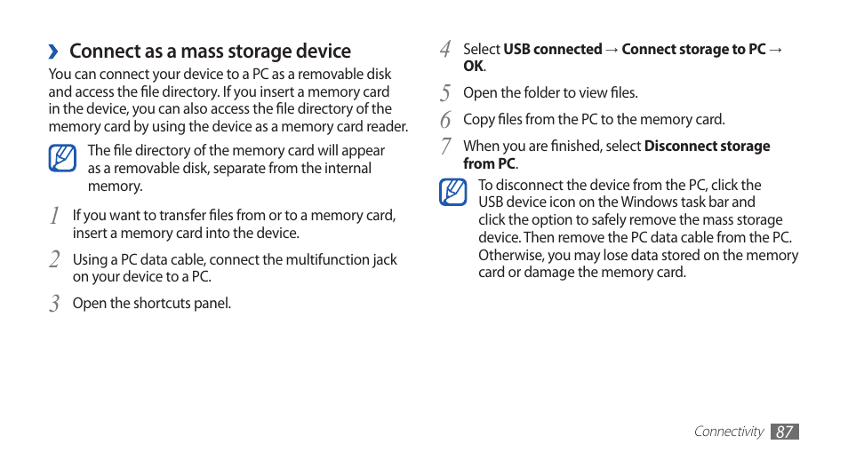Samsung GALAXY GT-S5570 User Manual | Page 87 / 126