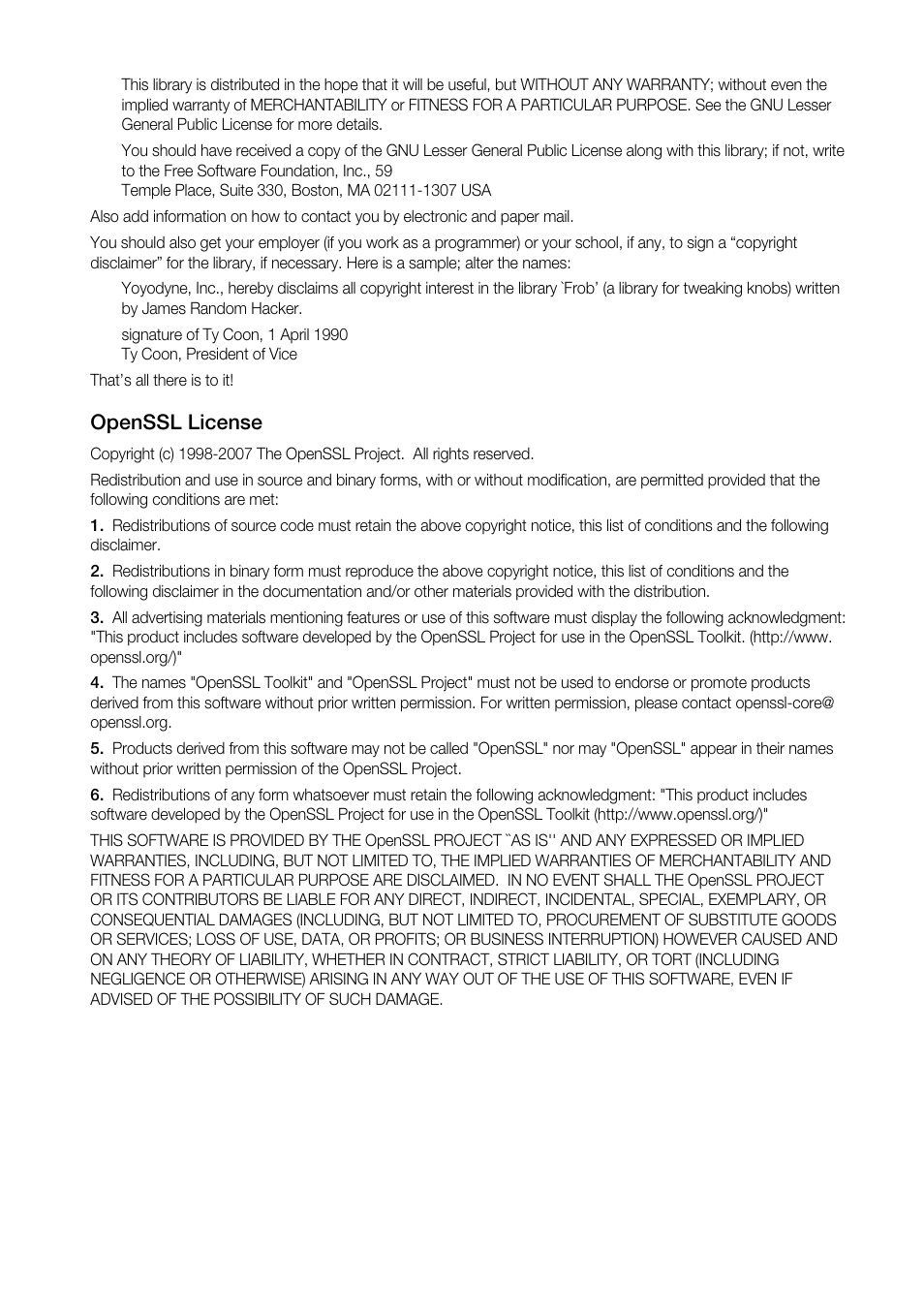 Openssl license | Samsung BD-P3600 User Manual | Page 101 / 104
