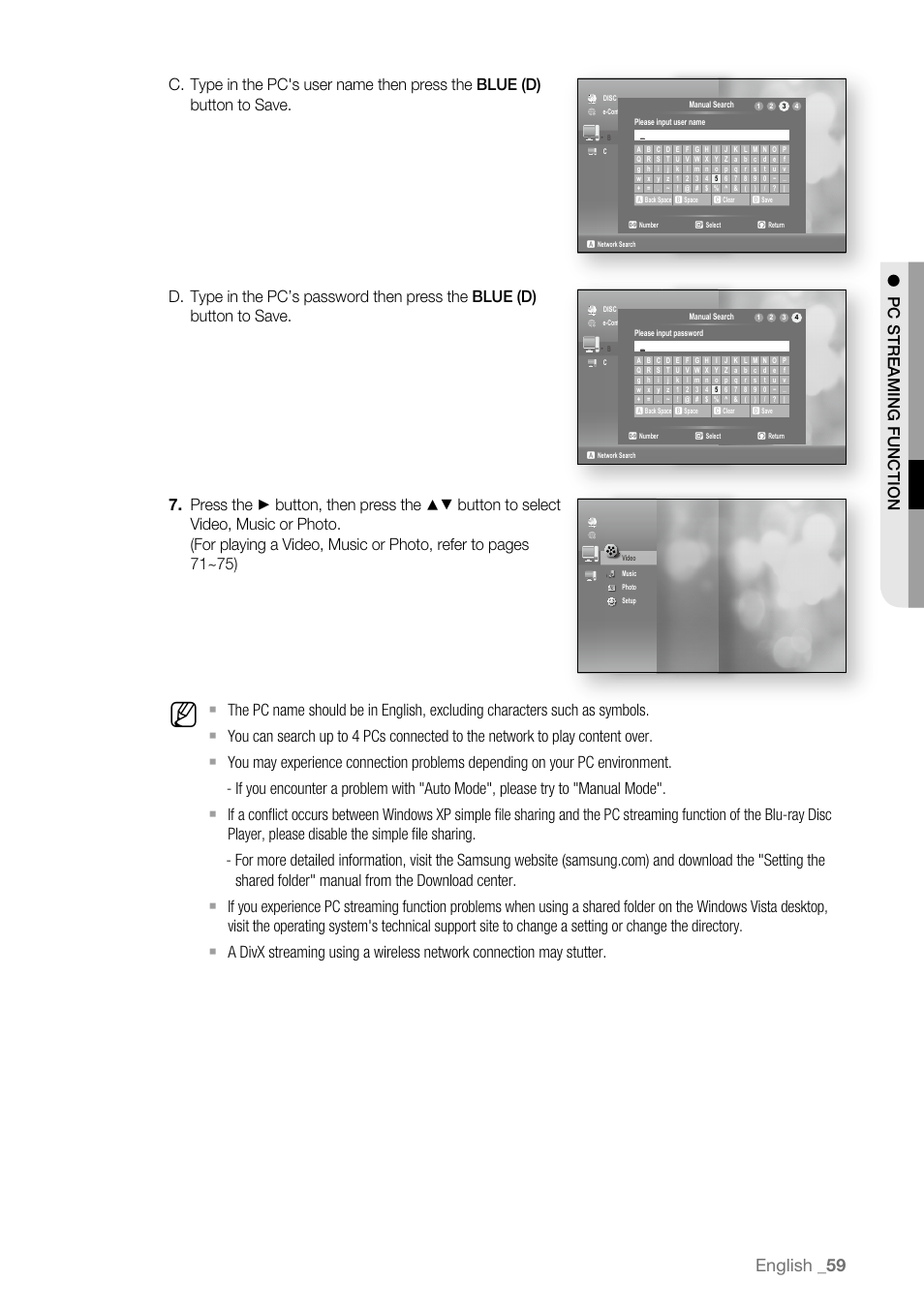 English | Samsung BD-P3600 User Manual | Page 59 / 104