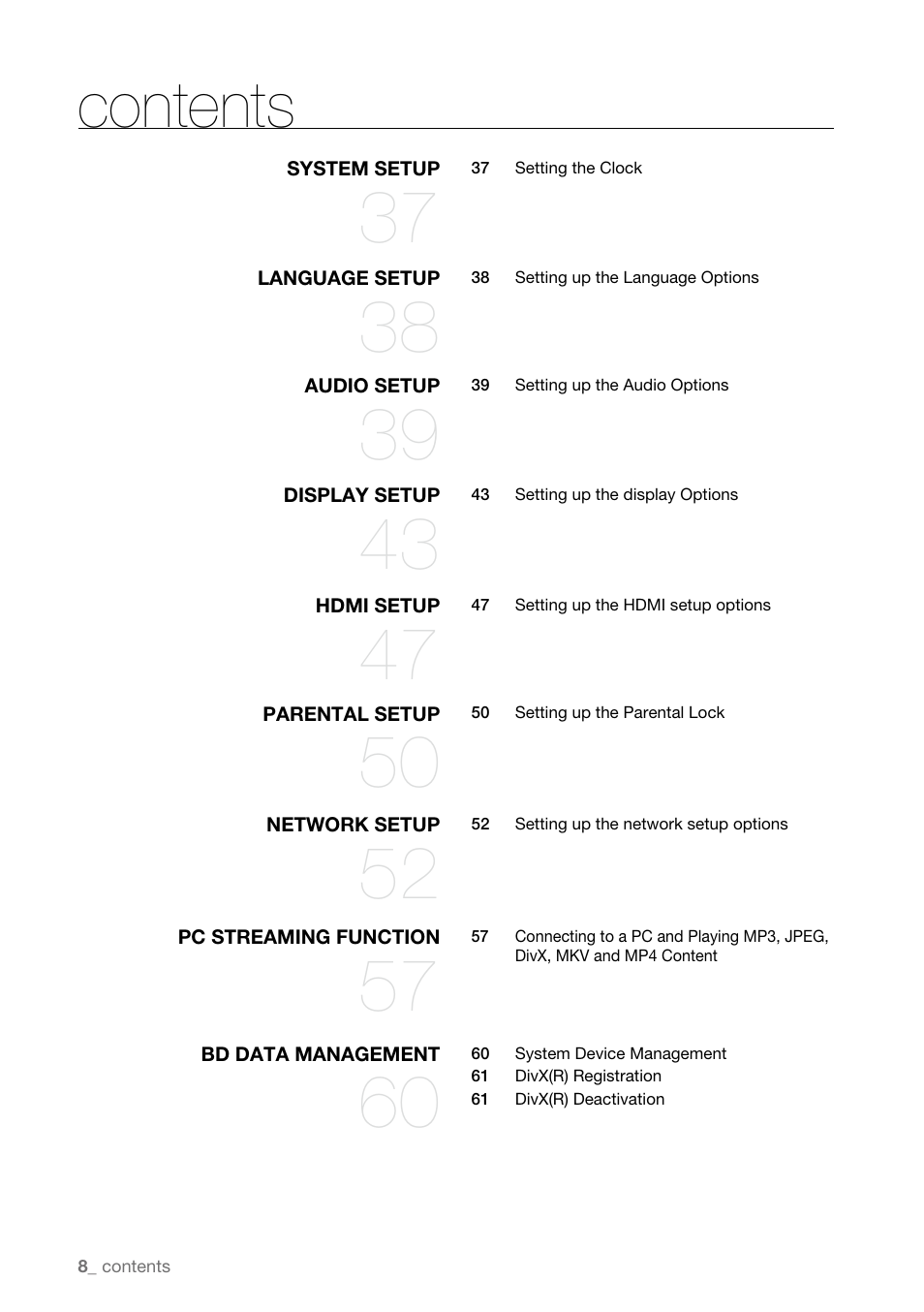 Samsung BD-P3600 User Manual | Page 8 / 104