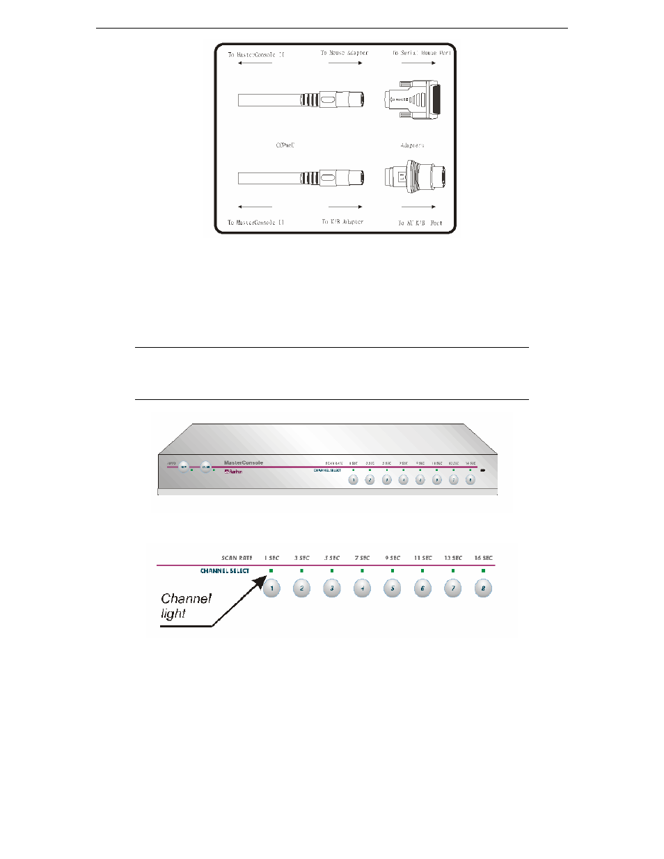Figure 8 cable adapters to convert ps/2 to at, Figure 9 masterconsole ii front panel | Samsung MCC8 User Manual | Page 14 / 46