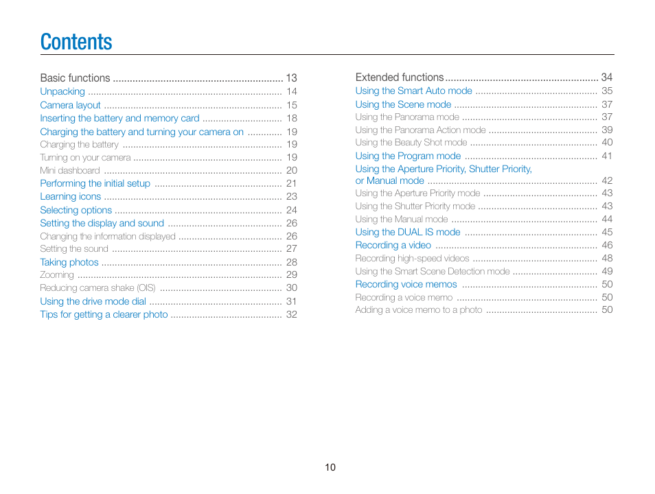 Samsung WB2000 User Manual | Page 11 / 133