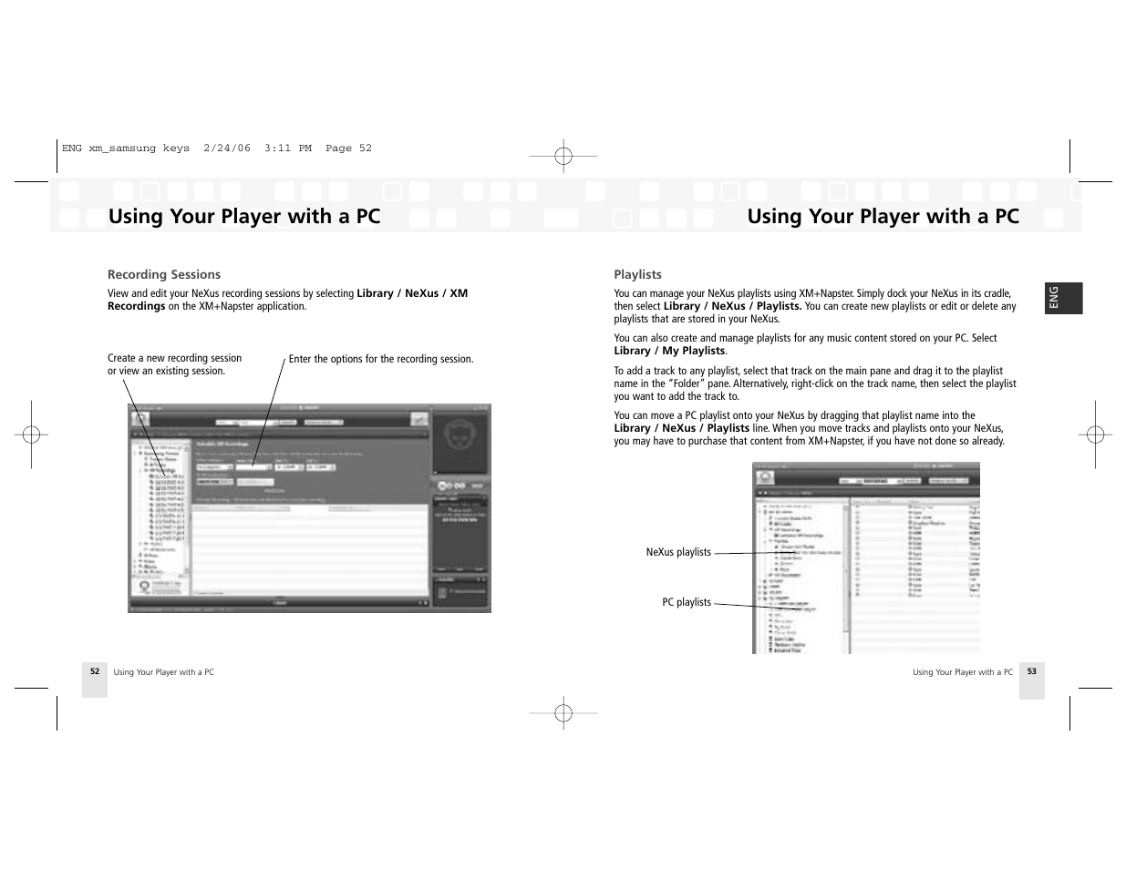 Using your player with a pc | Samsung AH81-02185A XM User Manual | Page 27 / 40