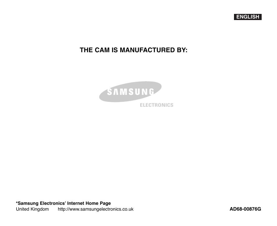 The cam is manufactured by | Samsung VP-X110L User Manual | Page 140 / 140