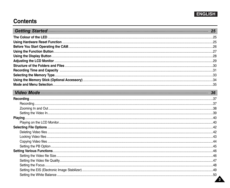 Samsung VP-X110L User Manual | Page 3 / 140