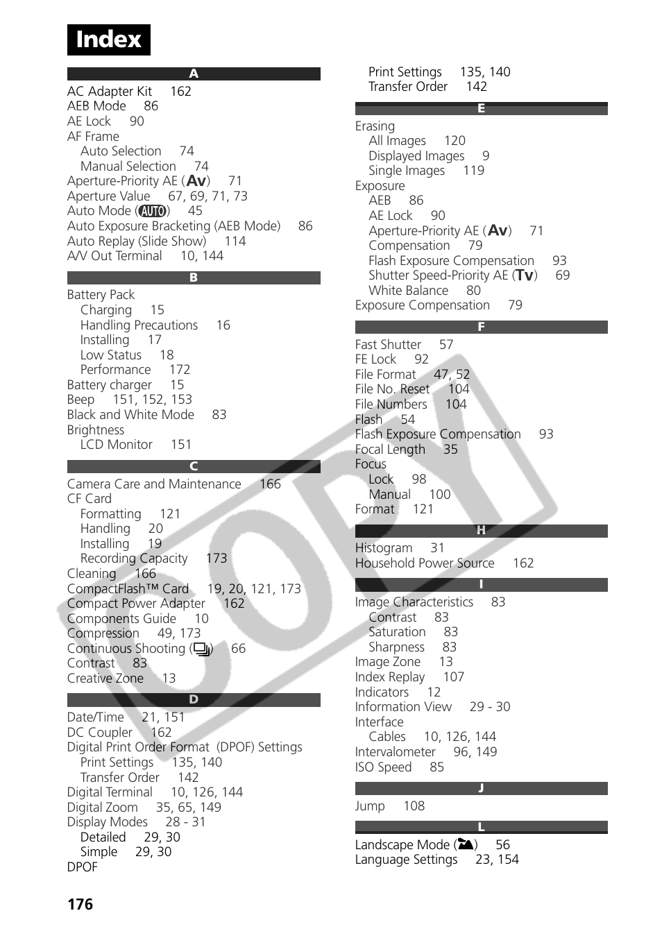 Index | Samsung CDI-E090-010 User Manual | Page 182 / 186