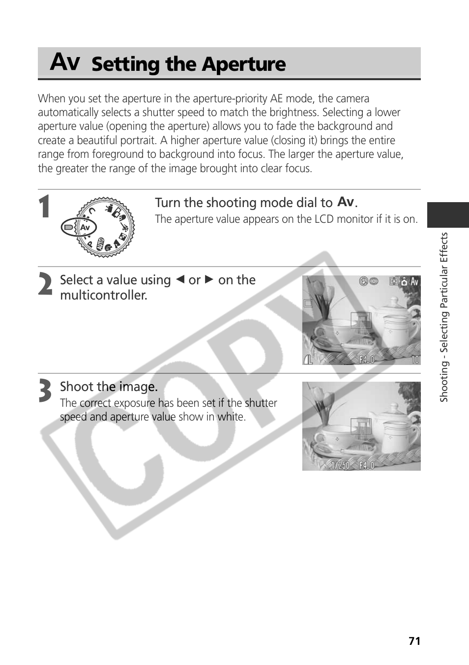 Setting the aperture | Samsung CDI-E090-010 User Manual | Page 77 / 186