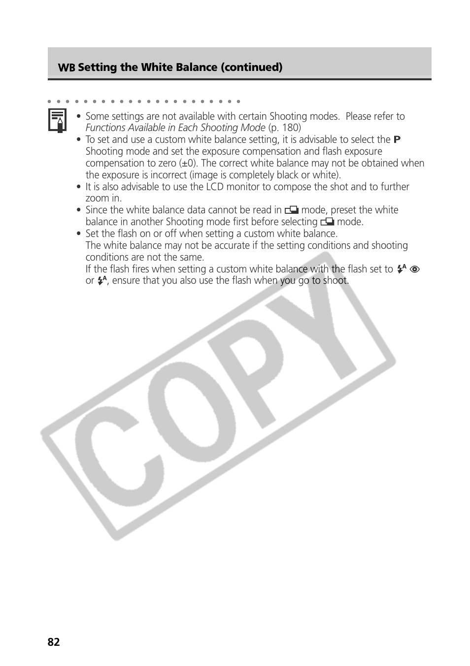 82 setting the white balance (continued) | Samsung CDI-E090-010 User Manual | Page 88 / 186