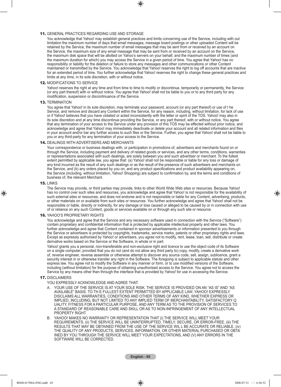 Samsung BN68-01700A-00 User Manual | Page 67 / 68