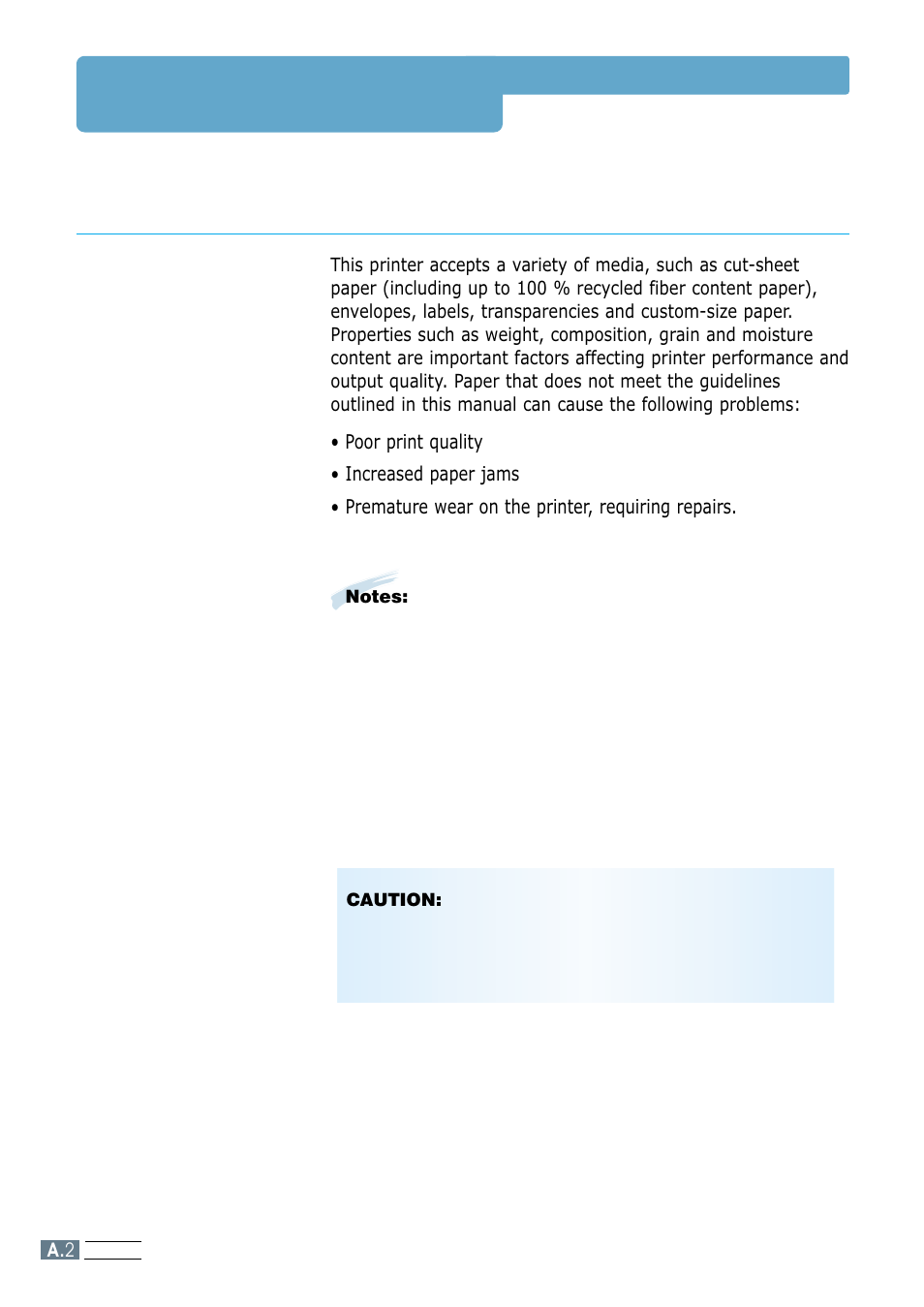 Paper specifications, Overview, Aabbcc | Samsung ML-1250 User Manual | Page 101 / 136