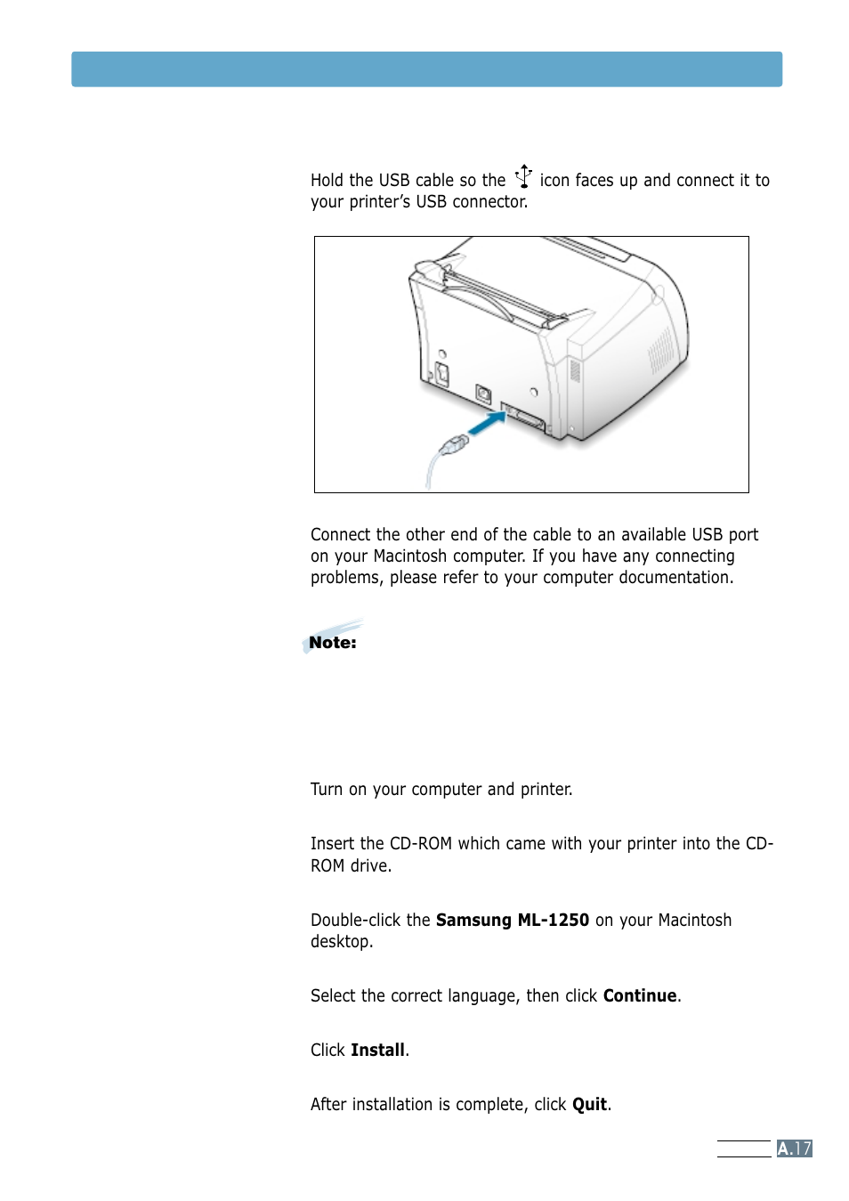 Installing software | Samsung ML-1250 User Manual | Page 116 / 136