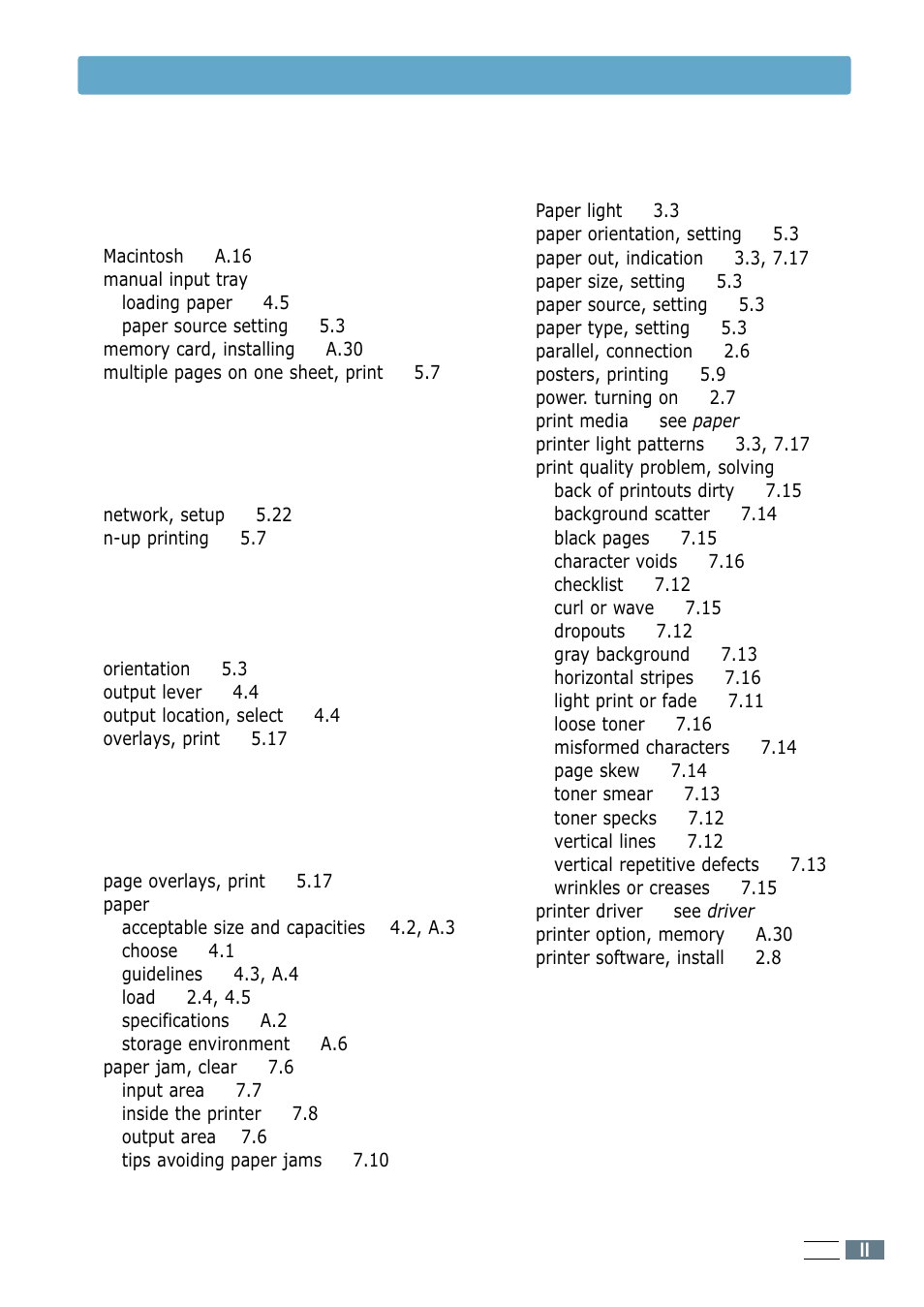 Index | Samsung ML-1250 User Manual | Page 134 / 136