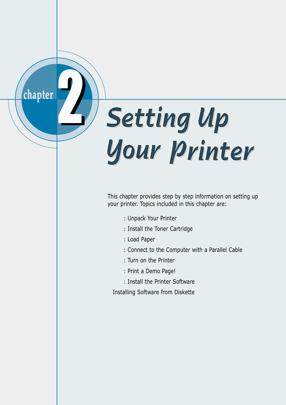 Setting up your printer | Samsung ML-1250 User Manual | Page 14 / 136