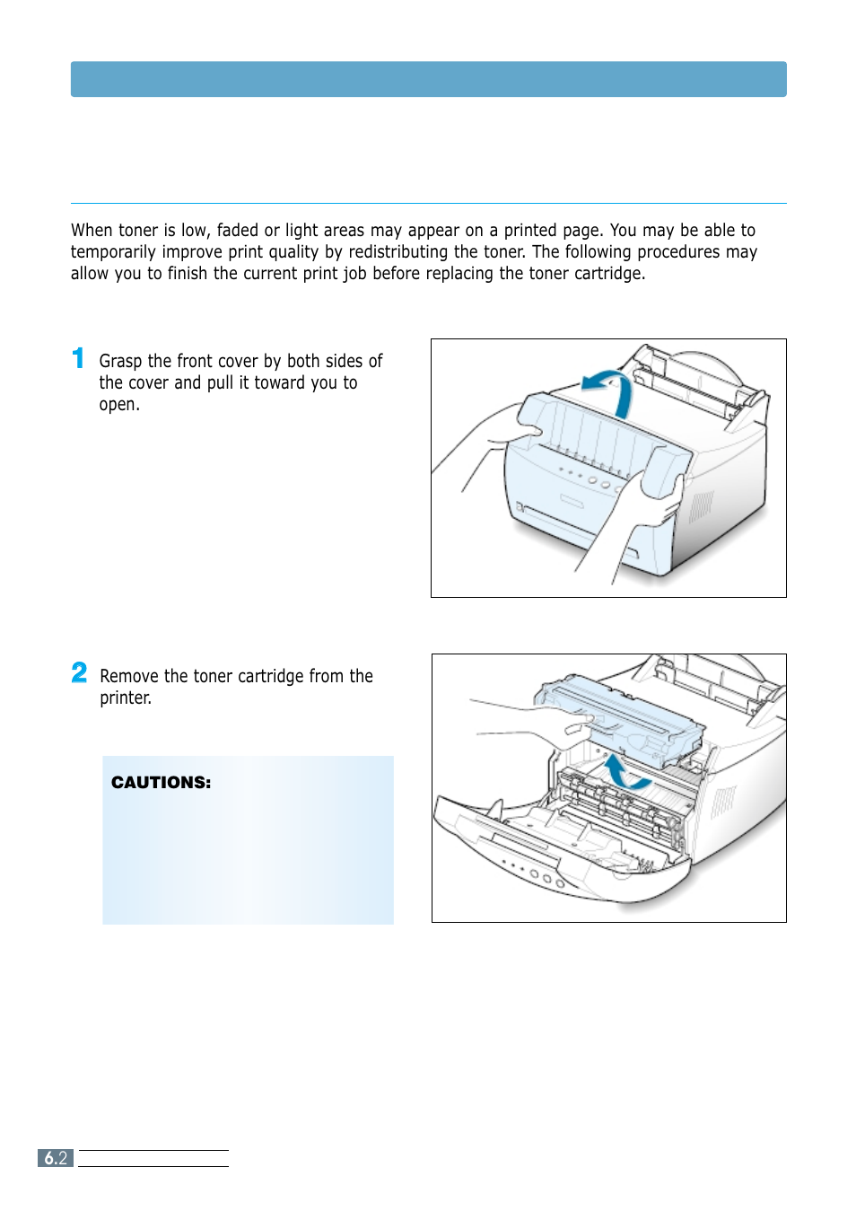 Redistributing toner | Samsung ML-1250 User Manual | Page 74 / 136
