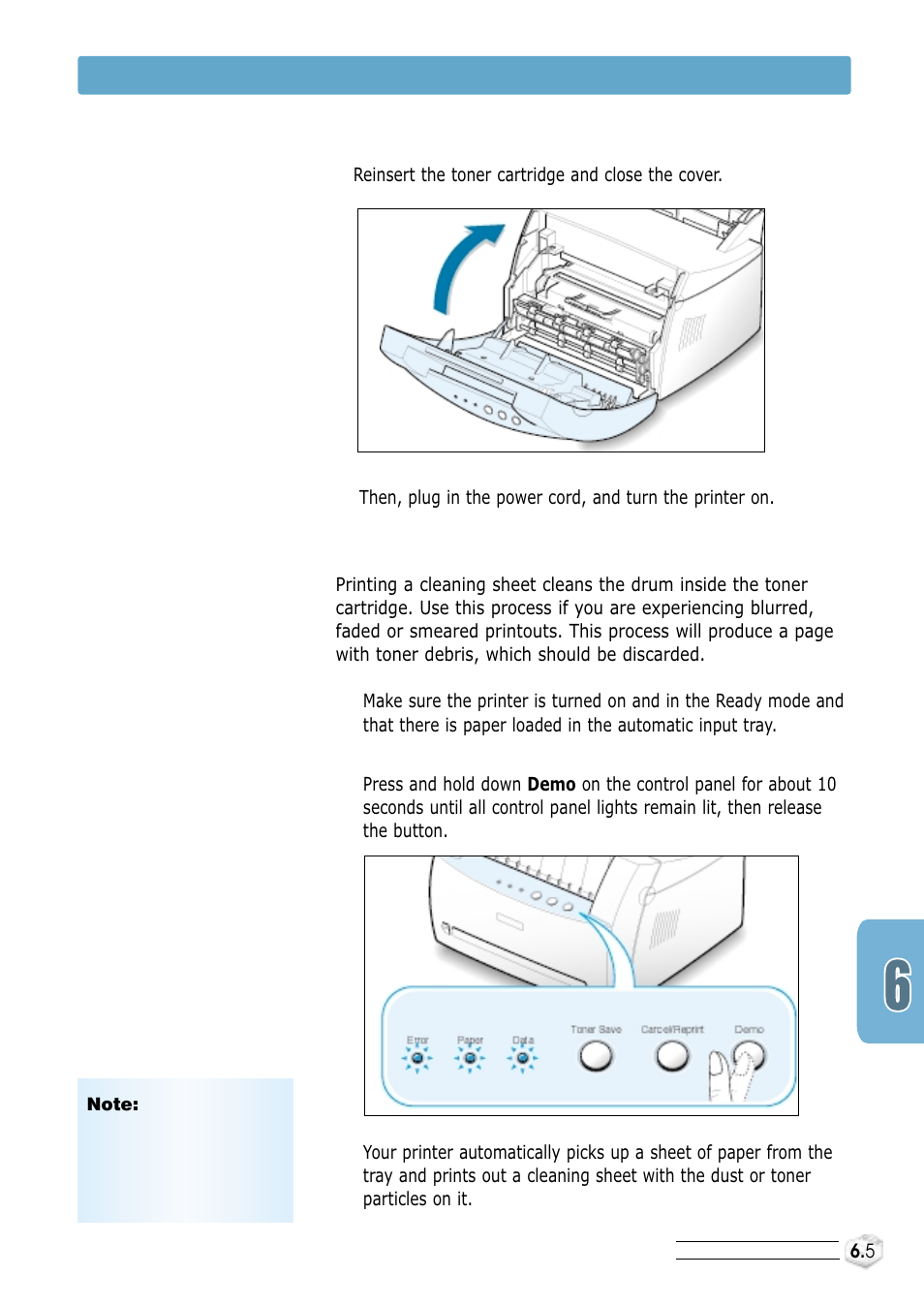 Printing a cleaning sheet, Cleaning the printer | Samsung ML-1250 User Manual | Page 77 / 136