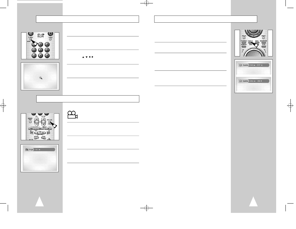 Subtitle, Zoom, Angle view | Samsung DVD-V2500 User Manual | Page 19 / 34