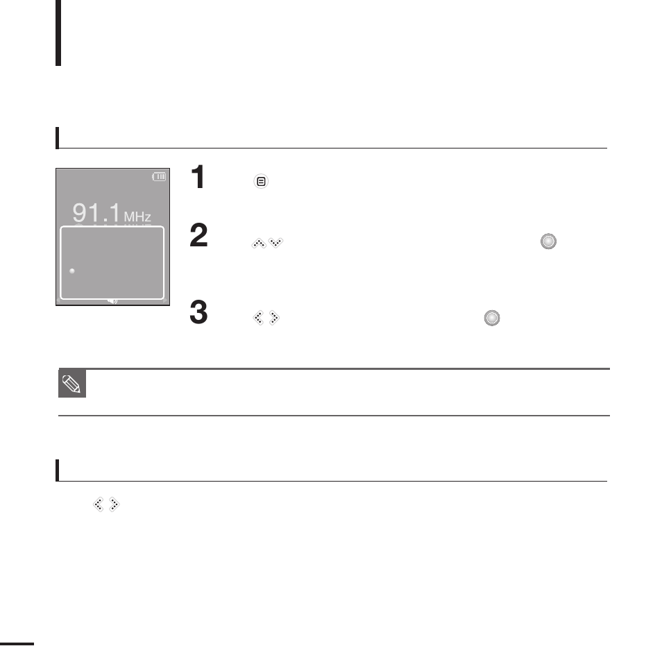 Setting fm presets | Samsung YP-K3 User Manual | Page 36 / 58